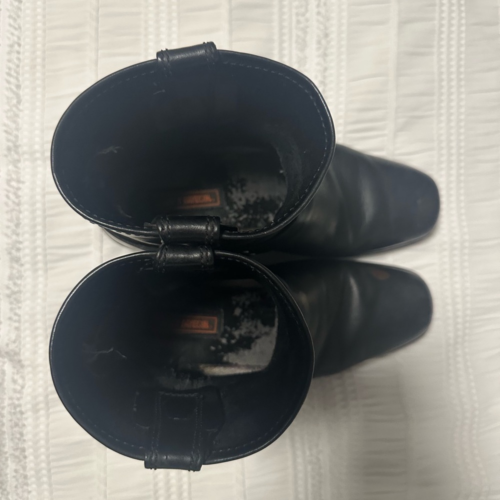 Harley Davidson Black Leather Harness Ankle Boots - Picture 10 of 13